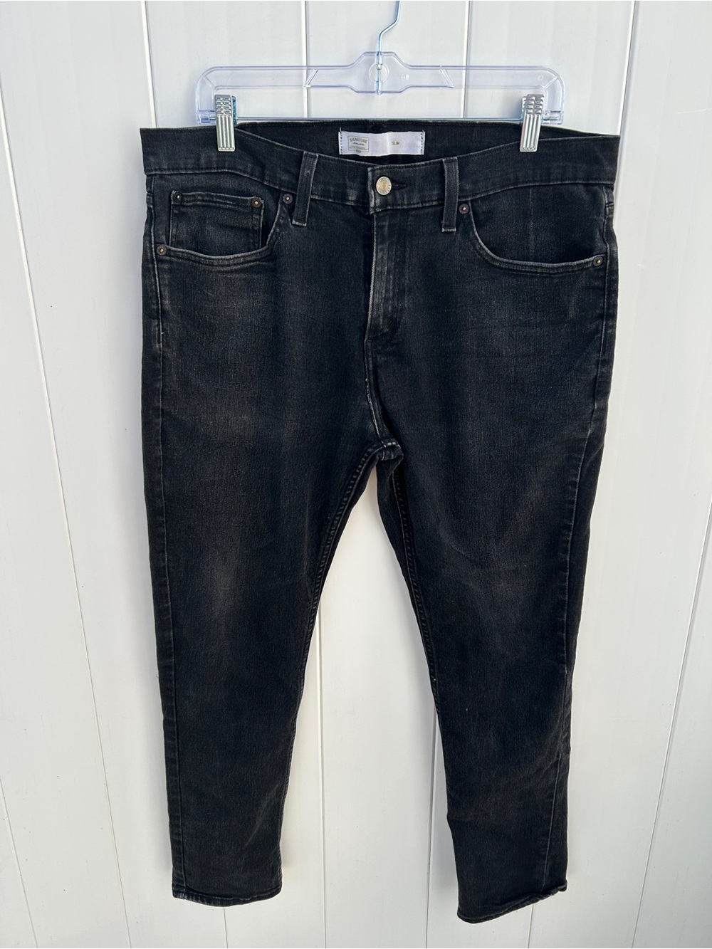 Signature Slim Straight Black Jeans